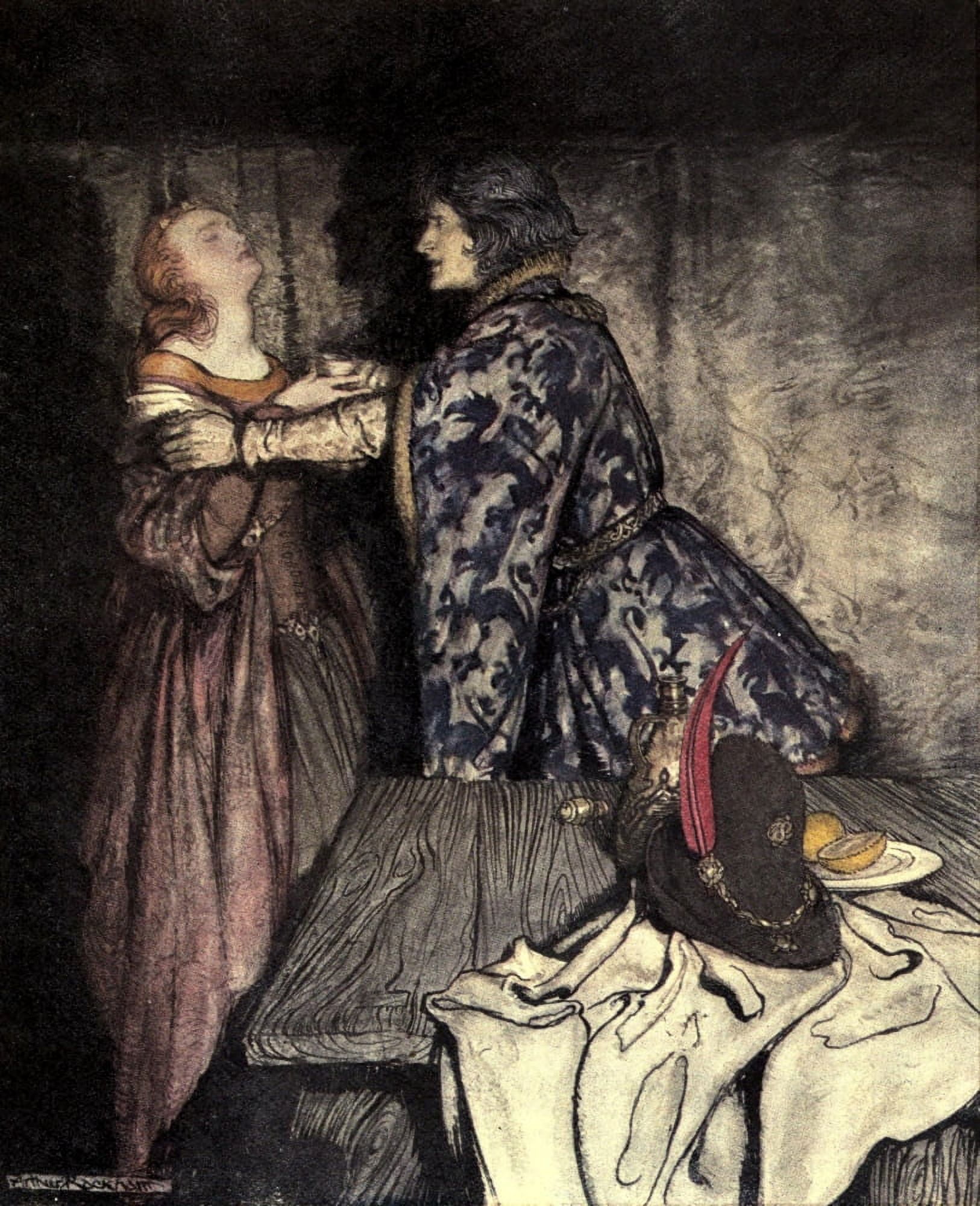 Romance of King Arthur 1917 Tristram & Isoud Canvas Art - A Rackham (24 x 36)