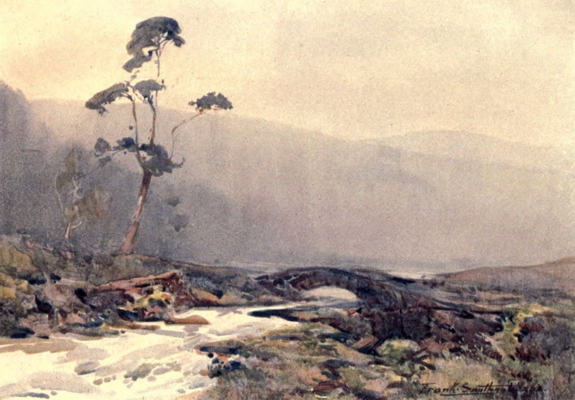 Romance of Northumberland 1907 A moorland stream Canvas Art - Frank Southgate (18 x 24)