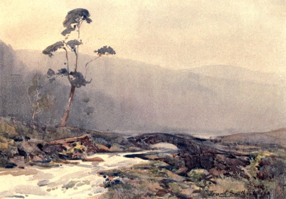 Romance of Northumberland 1907 A moorland stream Canvas Art - Frank Southgate (24 x 36)