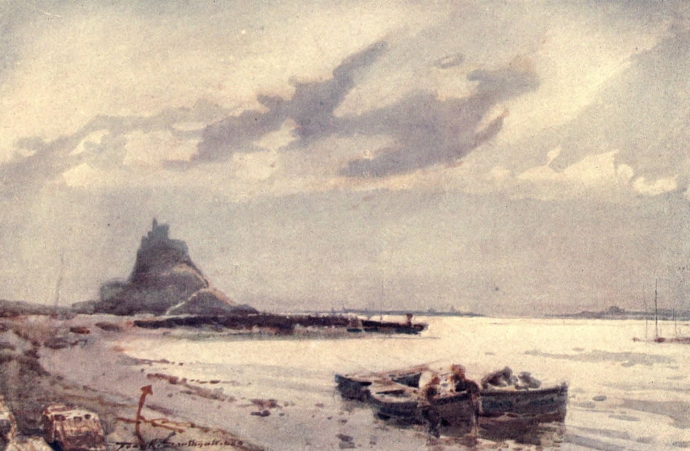 Romance of Northumberland 1907 Holy Island Canvas Art - Frank Southgate (18 x 24)