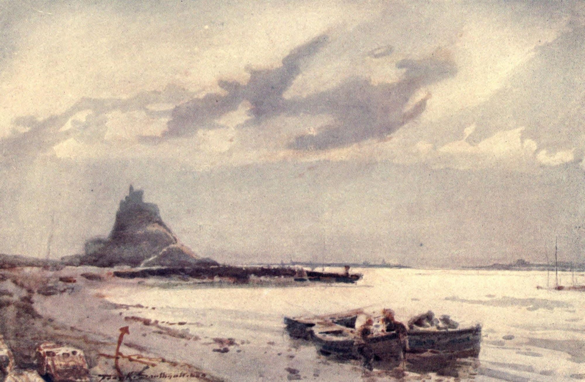 Romance of Northumberland 1907 Holy Island Canvas Art - Frank Southgate (24 x 36)