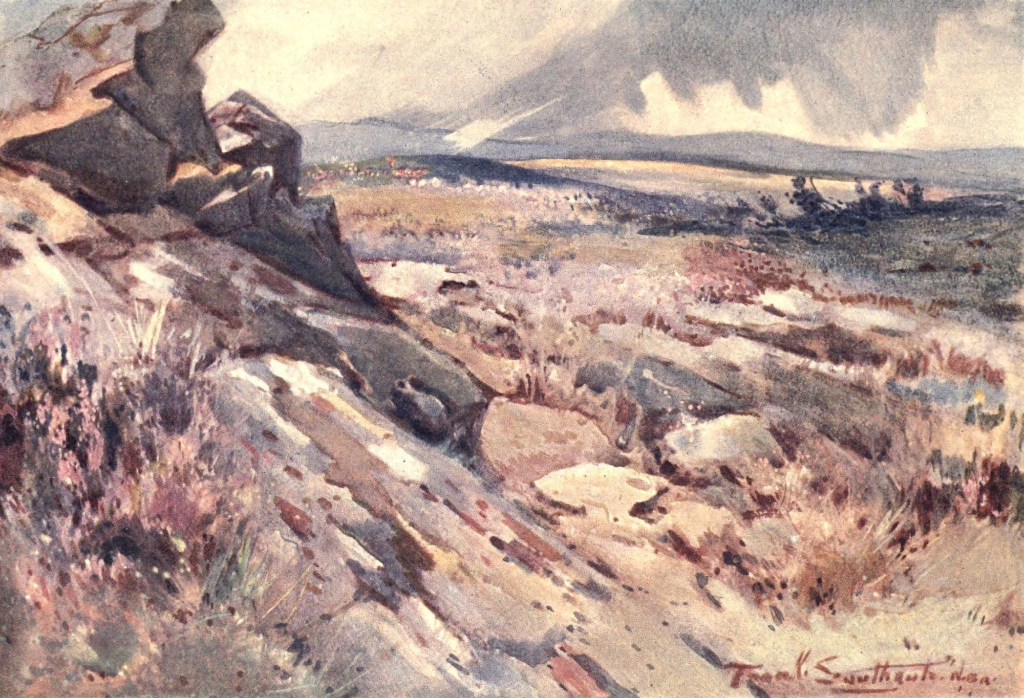 Romance of Northumberland 1907 On the Roman wall Canvas Art - Frank Southgate (18 x 24)