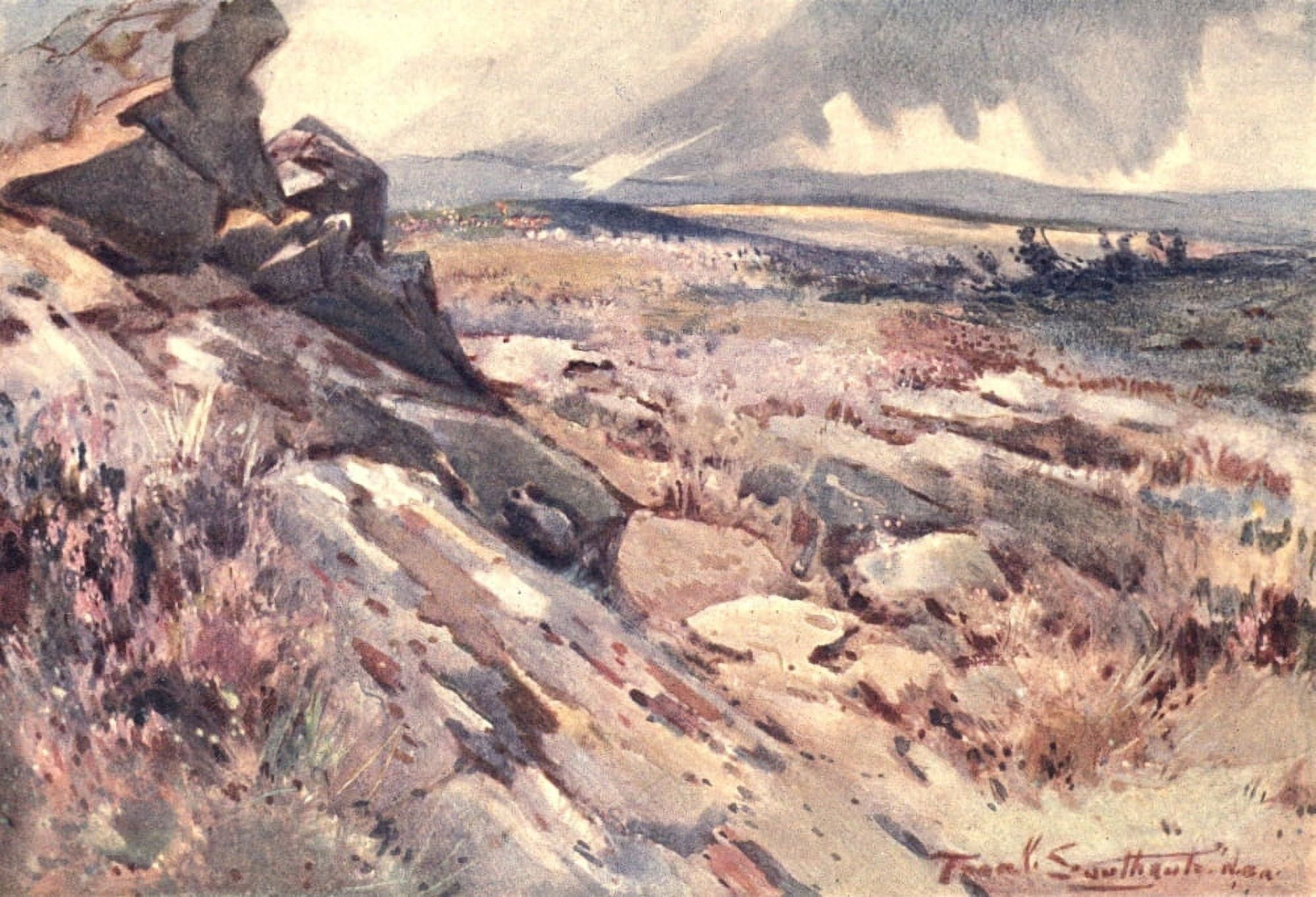Romance of Northumberland 1907 On the Roman wall Canvas Art - Frank Southgate (24 x 36)