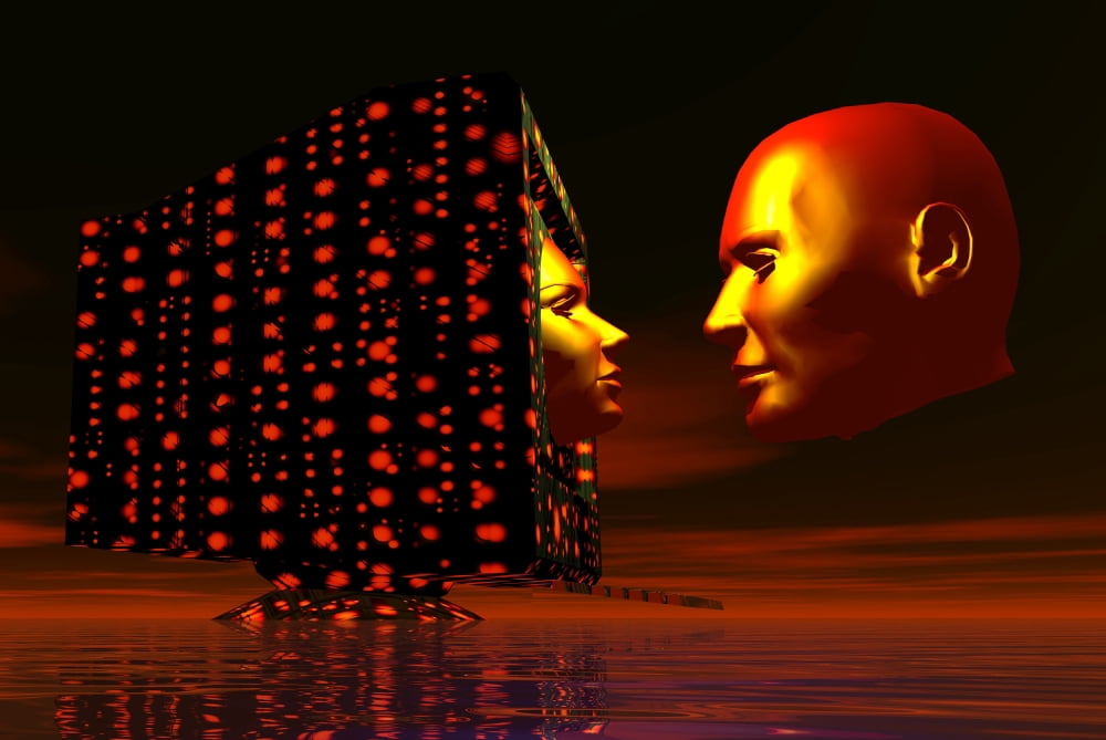 Romance over the internet via computer dating Canvas Art - Mark StevensonStocktrek Images (18 x 12)