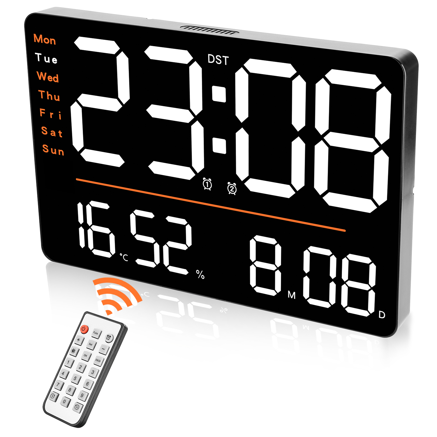 Romanda 13 Inch Large Digital Wall Clock for Living Room, LED Digital