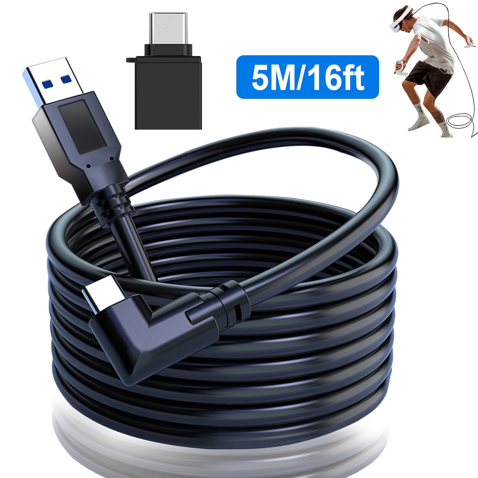 5M/16ft VR Link Cable USB C Cable Oculus Quest 2 High Speed Data Transfer  Fast Charging Cable - AliExpress