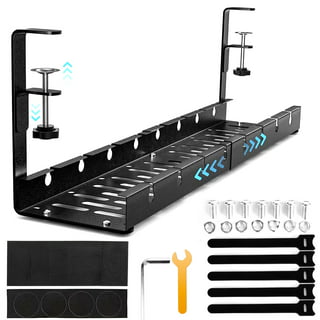Holocky Under Desk Cable Management Tray No Drill Adjustable Cable
