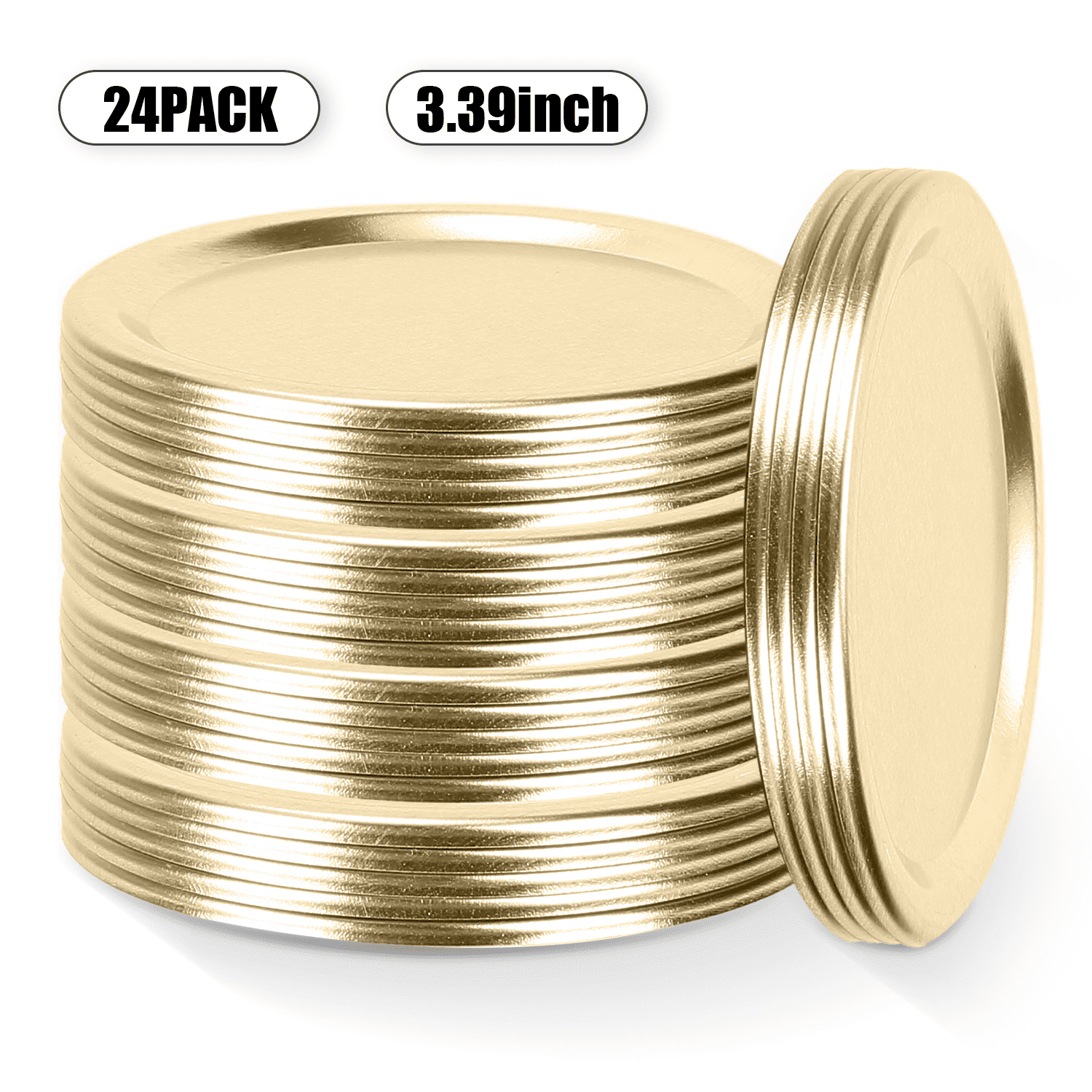 Romanda 24 Pcs Wide Mouth Mason Jar Lids Leak Proof and Secure Canning