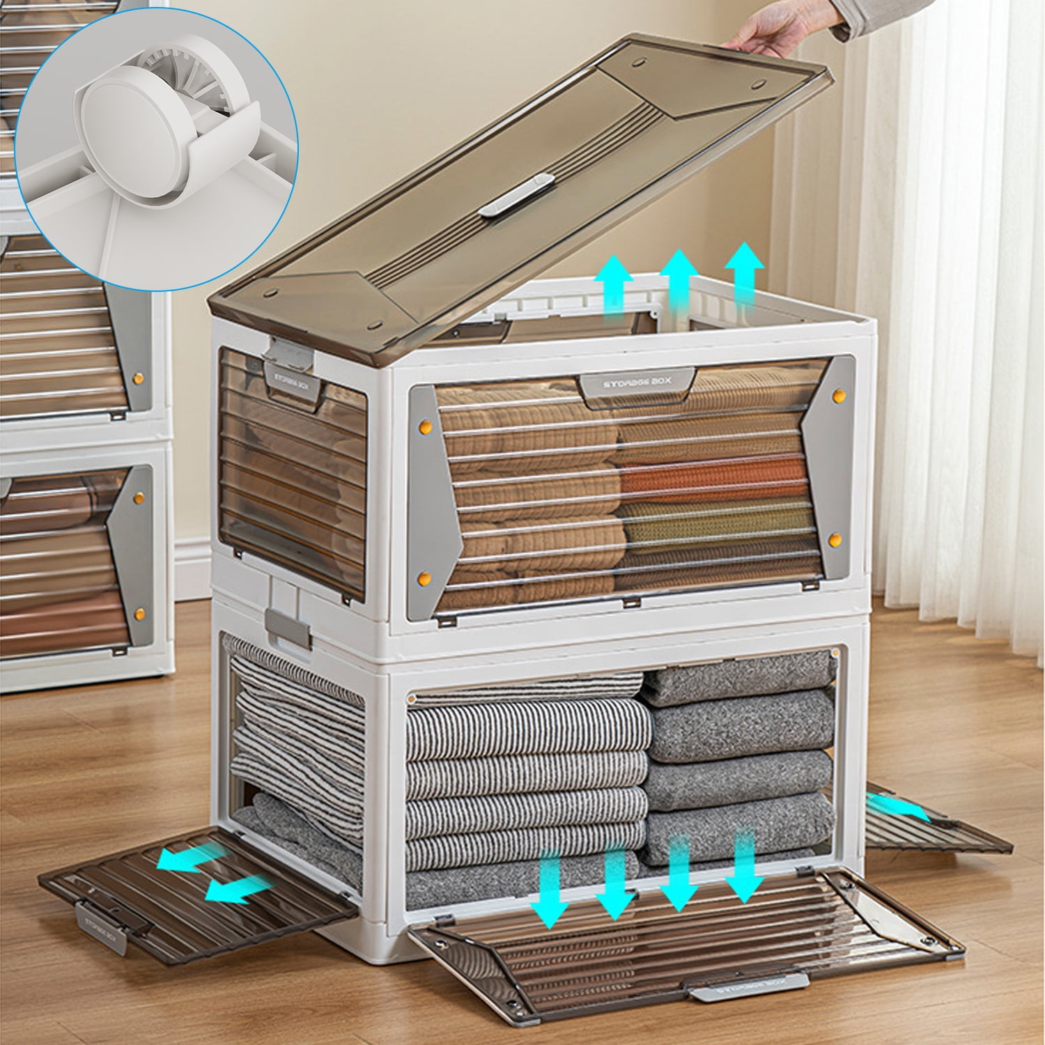 Romanda 27.6Gal/95Qt Large Plastic Storage Containers with Lids