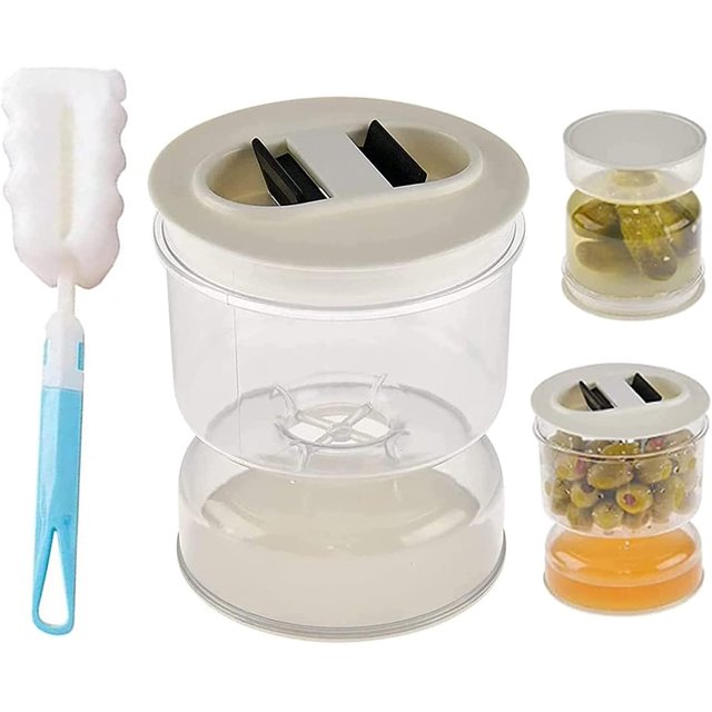 Romanda Pickle and Olive Hourglass Jar, Pickle Flip Jar Separated from