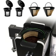 Romanda Reusable Coffee Filter for Ninja Dual Brew Coffee Maker, 2 Pack K Cup Reusable Coffee Pods and 2 Pack Coffee Maker Coffee Filters #4 Compatible for Ninja Dual Brew Coffee Maker Ninja - 4 Pack