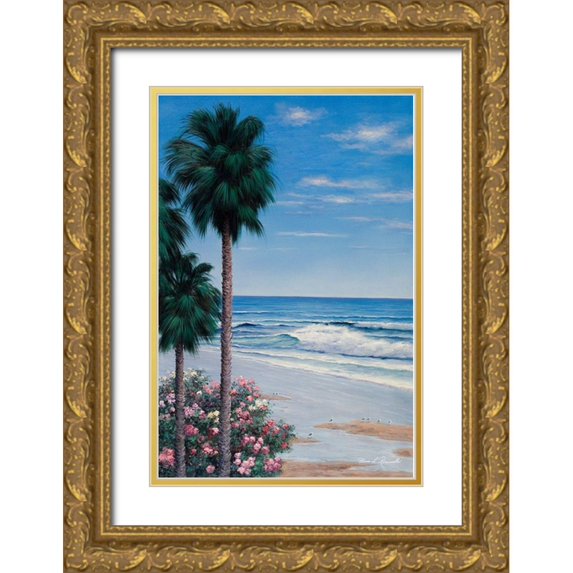 Romanello, Diane 11x14 Gold Ornate Wood Framed with Double Matting Museum Art Print Titled - Calm Tropics