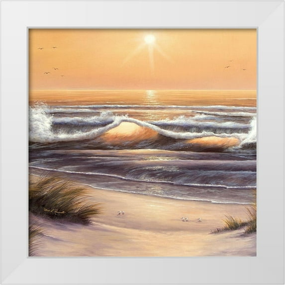 Romanello, Diane 12x12 White Modern Wood Framed Museum Art Print Titled - Golden Waves