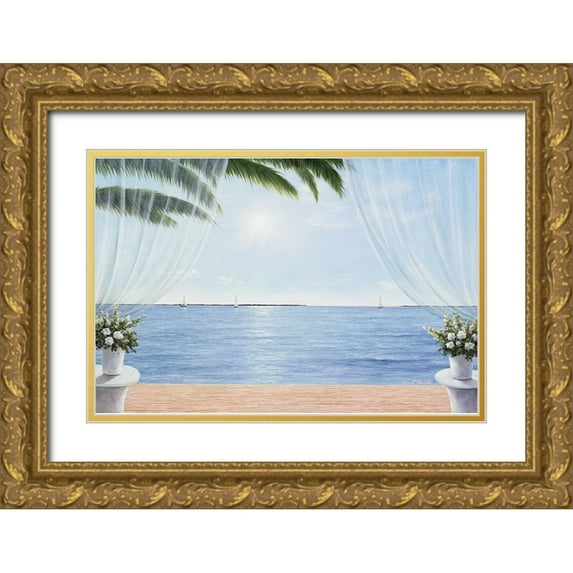 Romanello, Diane 24x17 Gold Ornate Wood Framed with Double Matting Museum Art Print Titled - My Blue Heaven