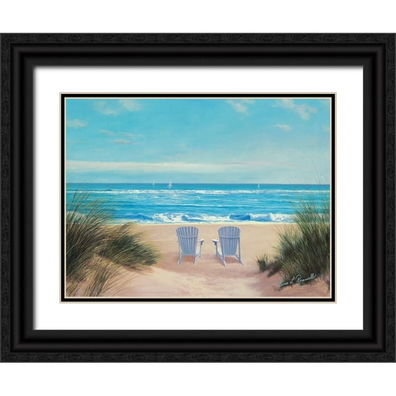 Romanello, Diane 24x19 Black Ornate Wood Framed with Double Matting Museum Art Print Titled - Among Friends II