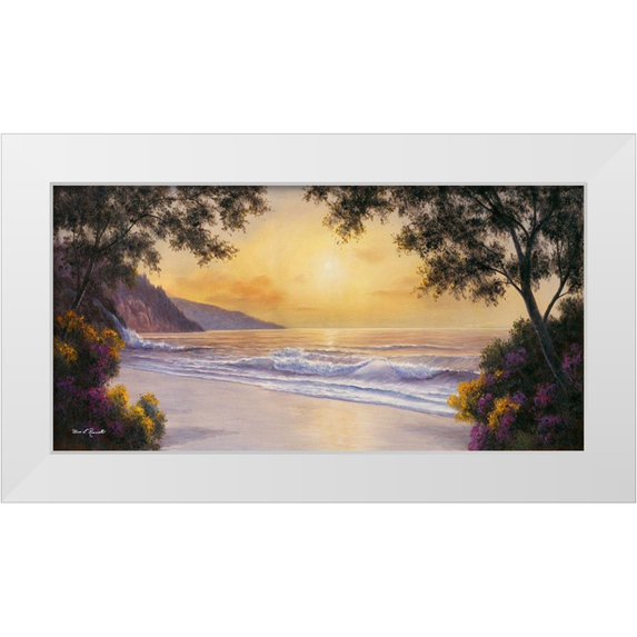 Romanello, Diane 32x18 White Modern Wood Framed Museum Art Print Titled - Purple and Gold