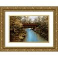 thumbnail image 1 of Romanello, Diane 32x23 Gold Ornate Wood Framed with Double Matting Museum Art Print Titled - Covered Bridge, 1 of 4