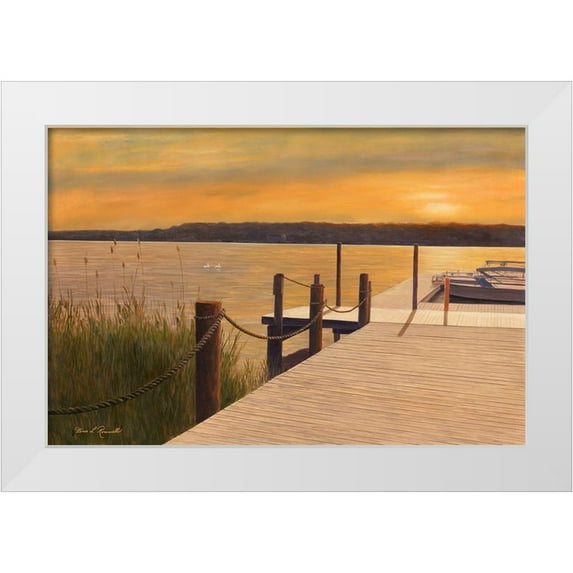 Romanello, Diane 32x23 White Modern Wood Framed Museum Art Print Titled - Waterways