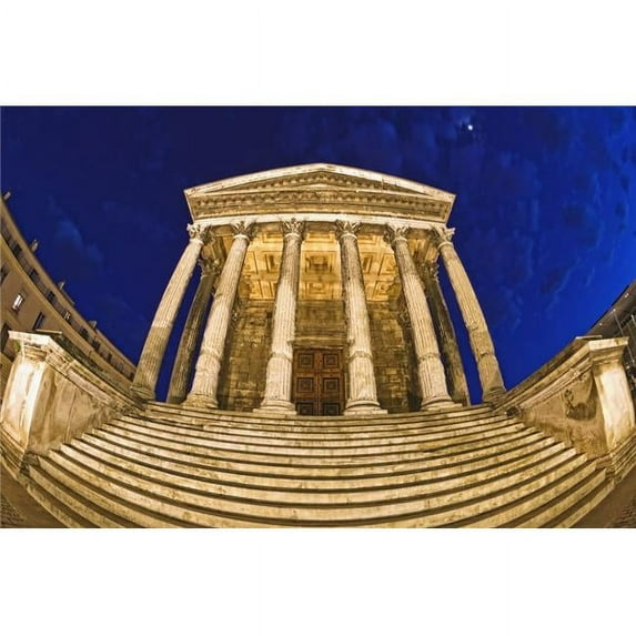 Romanesque Temple - Maison Caree Nimes France Poster Print, 18 x 11