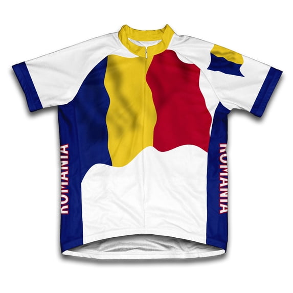 Romania Flag Short Sleeve Cycling Jersey for Men - Size 2XL