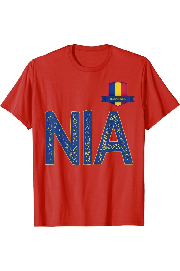 Romania Human-Flag Letter N and I and A Romania T-Shirt