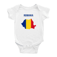 thumbnail image 1 of Romania Map Flag Baby Jumpsuits Newborn Clothes (White, 3-6 Months), 1 of 5