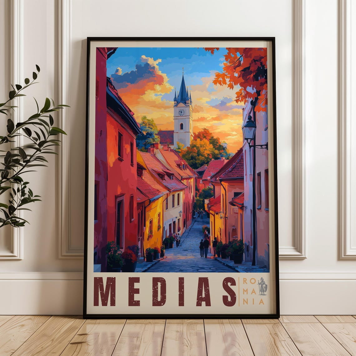 Romania Medieval Transylvania Castle Village Travel Poster - Walmart.com