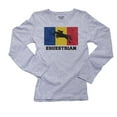 thumbnail image 1 of Romania Olympic - Equestrian - Flag - Silhouette Women's Long Sleeve Grey T-Shirt, 1 of 2