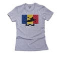thumbnail image 1 of Romania Olympic - Kayak - Flag - Silhouette Women's Cotton Grey T-Shirt, 1 of 2