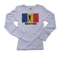 thumbnail image 1 of Romania Olympic - Shooting - Flag - Silhouette Women's Long Sleeve Grey T-Shirt, 1 of 2