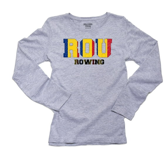 Romania Rowing - Olympic Games - Rio - Flag Women's Long Sleeve Grey T-Shirt