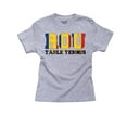 thumbnail image 1 of Romania Table Tennis - Olympic Games - Rio - Flag Girl's Cotton Youth Grey T-Shirt, 1 of 2