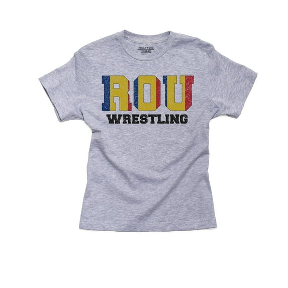 Romania Wrestling - Olympic Games - Rio - Flag Boy's Cotton Youth Grey T-Shirt