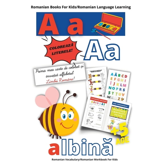 Romanian Books For Kids/romanian Learning Language/prima Mea Carte De Colorat Si Invatat Alfabetul Limbii Romane/romanian Vocabulary/romanian Workbook For Kids