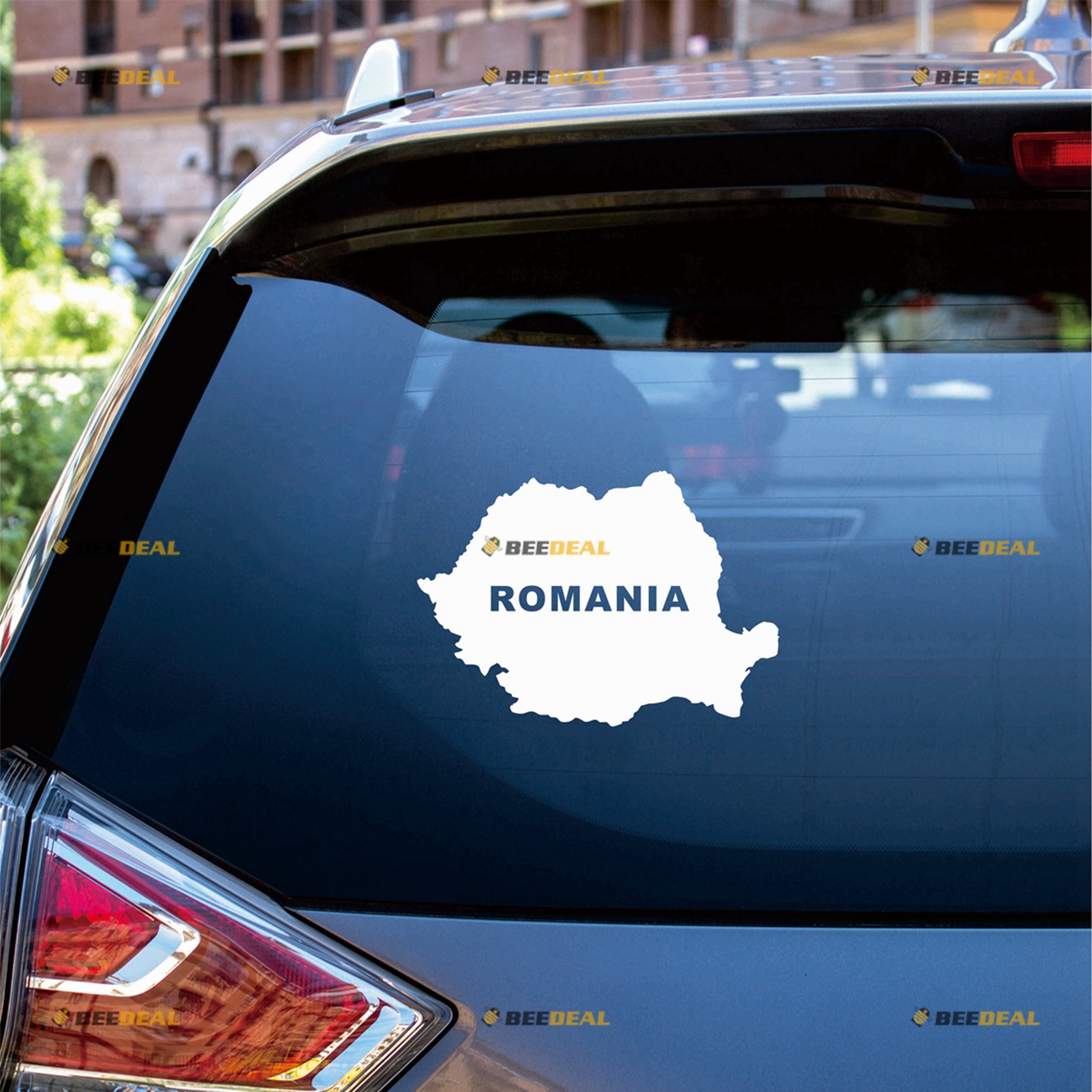 Romanian Map Romania Outline Sticker Decal Vinyl - 2 Pack White 5 ...