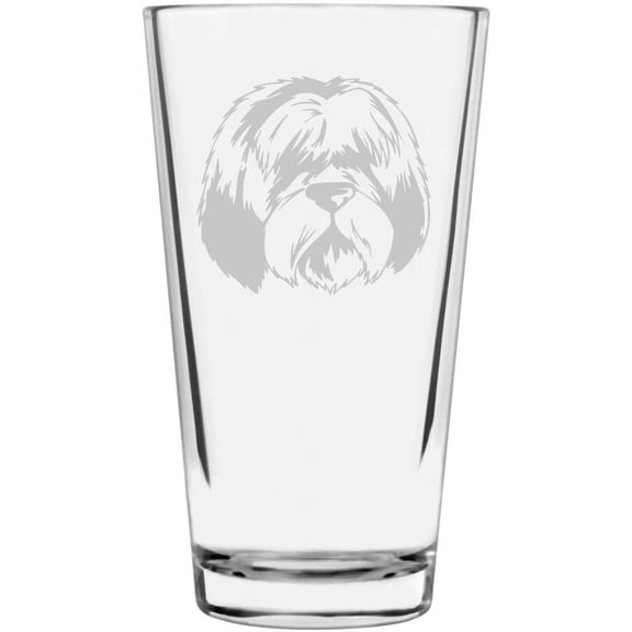 Romanian Mioritic Shepherd Dog Themed Etched All Purpose 16oz Libbey Pint Glass