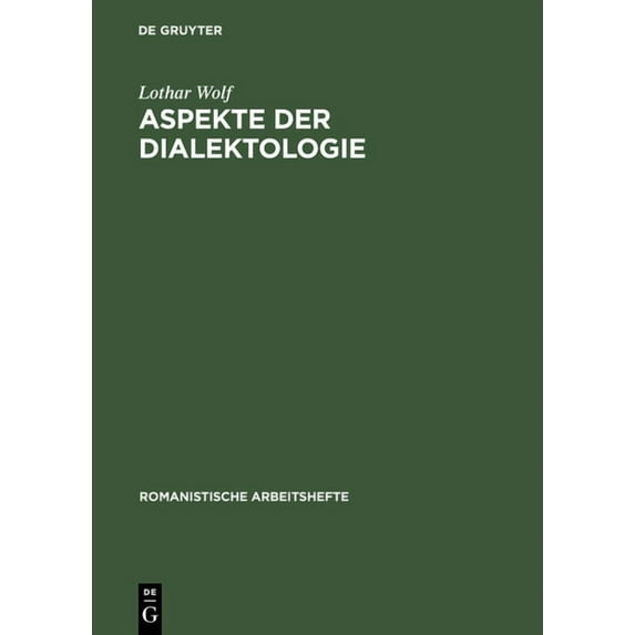 Romanistische Arbeitshefte Aspekte der Dialektologie, Book 15, (Hardcover)