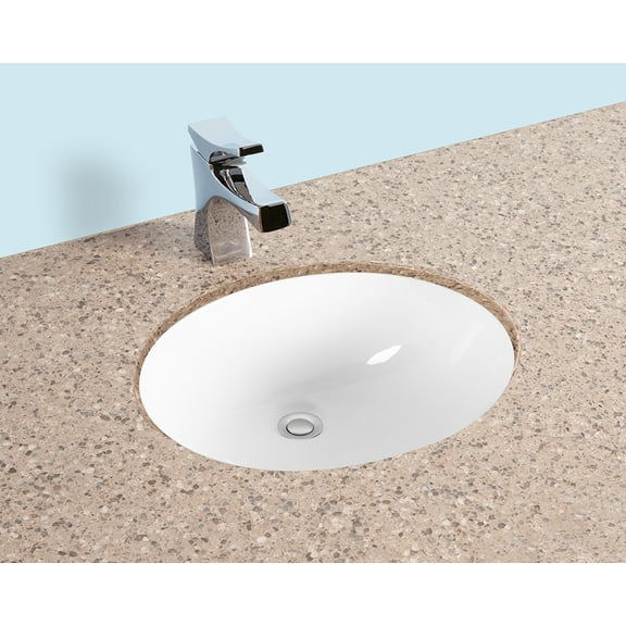 Romano 1916, 19'' 19x16 Oval Undermount Bathroom Sink w/Concealed Overflow hole, Modern Style Porcelain Ceramic Lavatory, White Vanity Vessel Sink Bowl