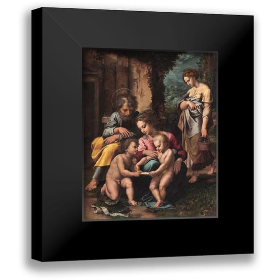 Romano, Giulio 12x14 Black Modern Framed Museum Art Print Titled - The Holy Family