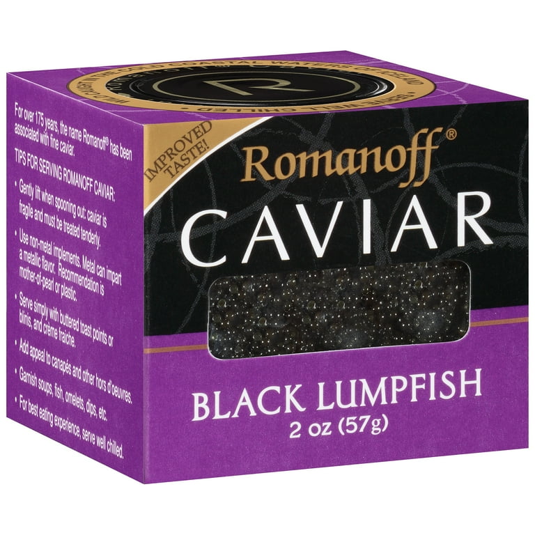 Romanoff Arctic Sourced Black Lumpfish Caviar, Low-Fat, Gluten