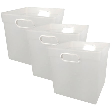 Romanoff Cube Bin, Clear, Pack of 3