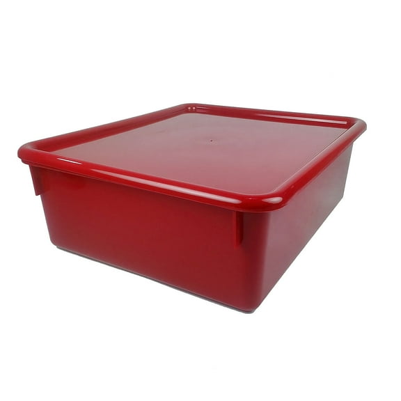 Romanoff Double Stowaway Tray with Lid, Red