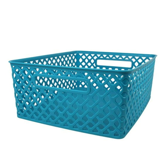 Romanoff Products ROM74108-3 Medium Turquoise Woven Basket - 3 Each