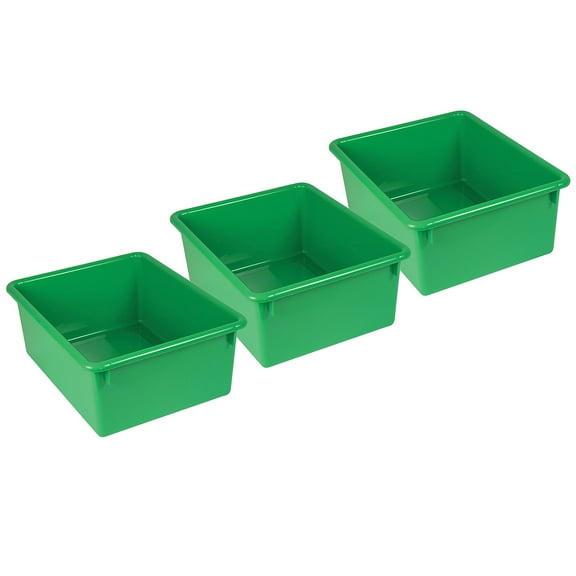 Romanoff Products Romanoff Stowaway Plastic 5" Letter Box (No Lid) Green Pack of 3 (ROM16105-3)