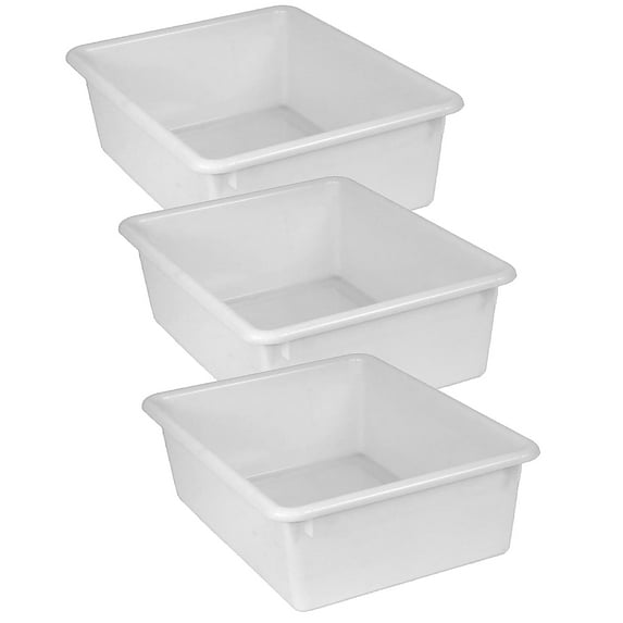 Romanoff Products Romanoff Stowaway Tray Plastic 16" x 13.5" x 5.5" White 3/Bundle (ROM13101-3)