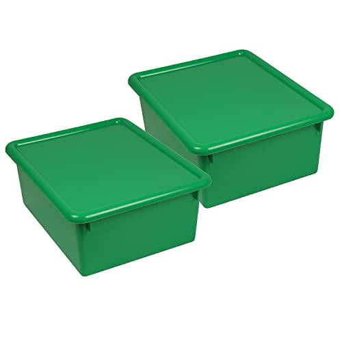 Romanoff Stowaway 5" Letter Box with Lid, Green, Pack of 2