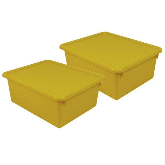 Romanoff Stowaway 5" Letter Box with Lid, Yellow, Pack of 2
