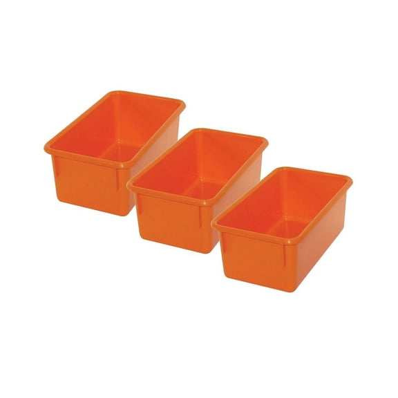 Romanoff Stowaway Tray no Lid, Orange, Pack of 3