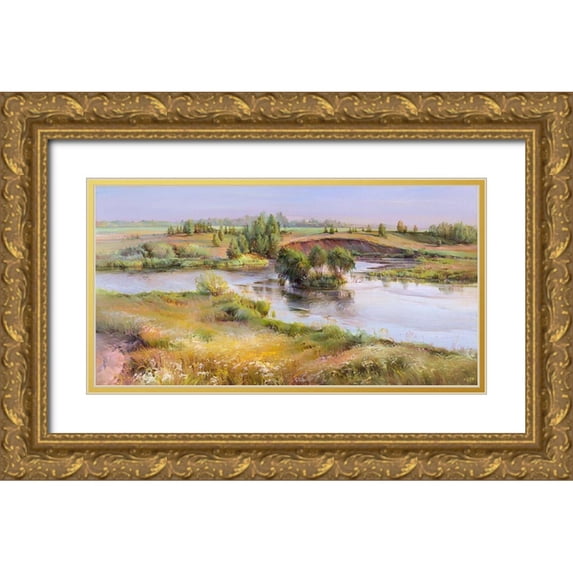 Romanov, Roman 14x9 Gold Ornate Wood Framed with Double Matting Museum Art Print Titled - Afternoon