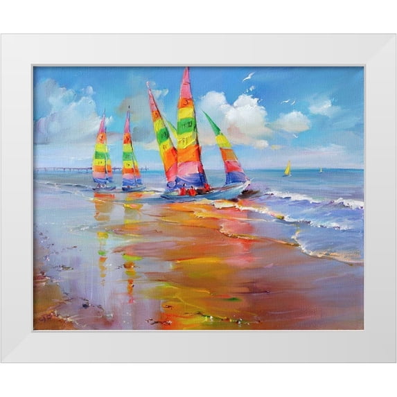Romanov, Roman 24x20 White Modern Wood Framed Museum Art Print Titled - Saint Jean de Monts